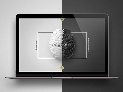 Bootique (landing page) agency black white corporate website