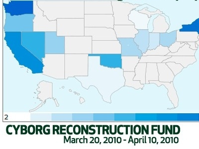 Cyborg Reconstruction cyborg data visualization data viz donations fundraiser