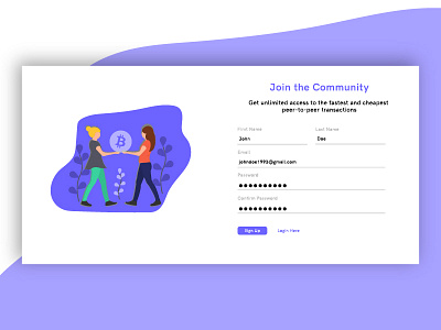 Sign Up Flow bitcoin interface login sign ui up ux web app