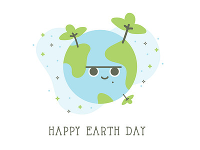Earth Day design earth earth day face flat illustration planet trees vector