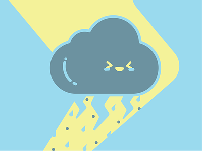Rainy Day cloud design flat illustration light blue lighting rain raindrops rainy storm vector yellow