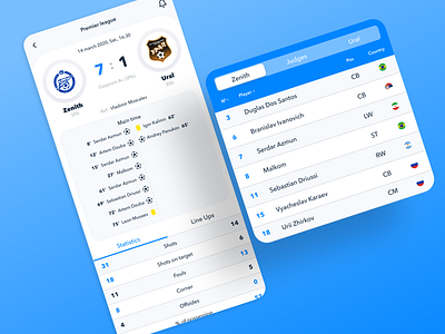 Soccer Score & Statistics App app design football line ups mobile score soccer statistics
