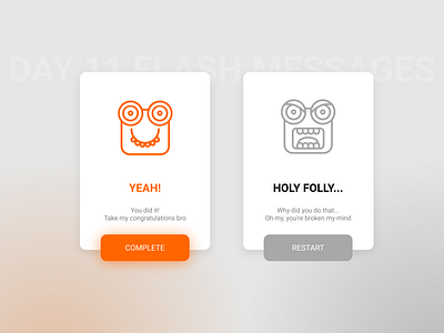 Daily UI Challenge Day #11 challenge dailyui day 11 design flash message ui ux