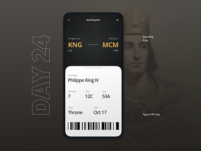 Daily UI Challenge Day #24 boarding pass challenge dailyui day 24 design mobile ui ux