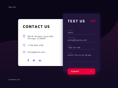 Daily UI Challenge Day #28 challenge contact us dailyui design ui ux