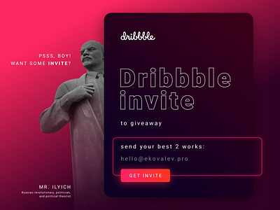 One Dribbble Invite Giveaway design draft dribbble invite giveaway invitation invite ui ux