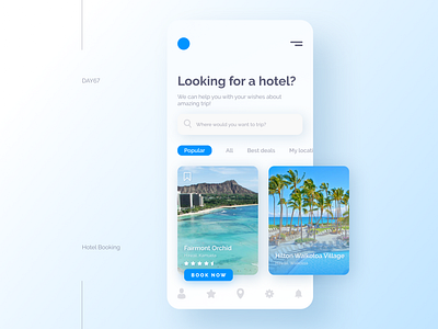 Daily UI Challenge Day #67 app challenge dailyui day 67 design figma hotel booking mobile ui ux