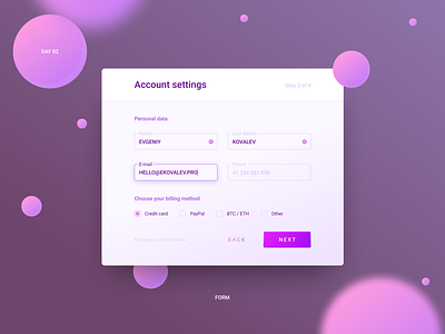 Daily UI Challenge Day #82 account app challenge dailyui day 82 figma form popup registration ui ux web design