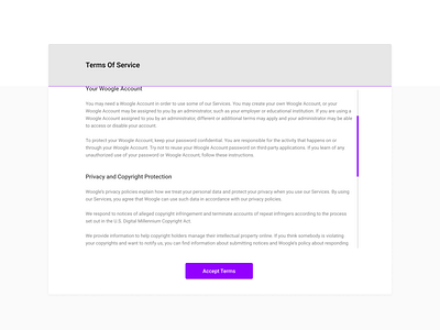 Daily UI Challenge Day #89 challenge dailyui day 89 design figma terms of service ui ux web design