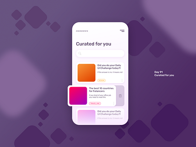 Daily UI Challenge Day #91 app challenge curated for you dailyui day 91 design figma mobile news ui ux
