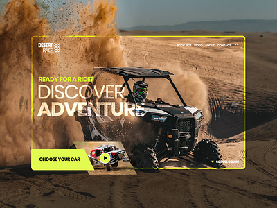 Buggy Race Desert - Website Concept adrenaline branding buggy car dailywebdesign desert design interface landing logo site ui ux web web design webdesign website