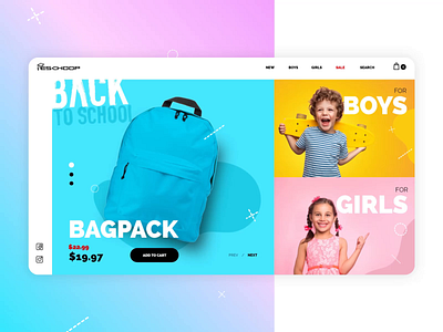 eShop / Back to school — UI animations concept animation design interaction interface ui ux web web design webdesign website wiwi