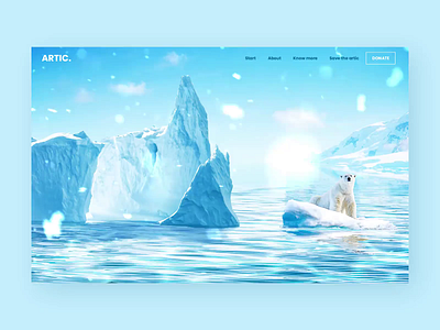 Save the Arctic ⛄ - Landing concept ae animation arctic blue concept design ecology hero interaction interface landing manipulation motion slider transition trendy uxui web webdesign website