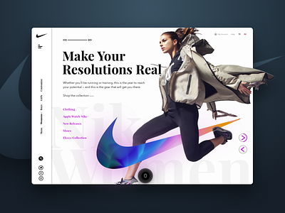Nike Womens landing page art direction branding design digital ui ux web design website