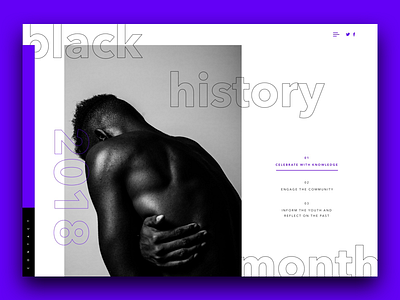 Black History Month 2018 minisite art direction branding color colorful digital hip ui ux web web design website