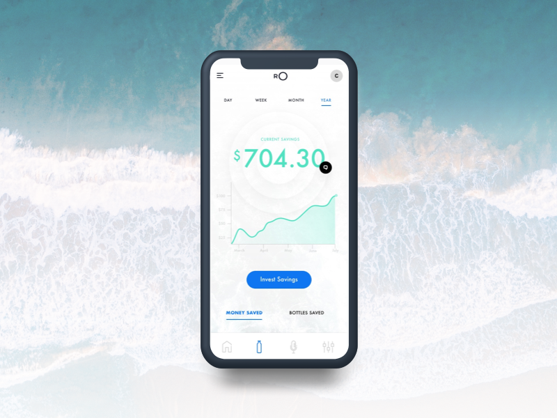 Initial designs for water filtration device Rocean chart user experience application art art direction app web design web digital ui ux branding