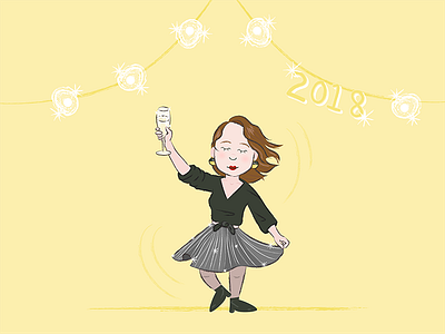 Cheers to 2018 2018 champagne illustration new year self self portrait