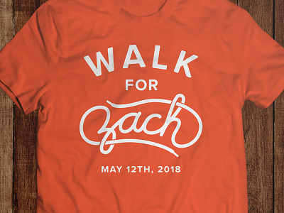 Walk for Zach cursive design for illustration laces logo orange shoe typography walk zach