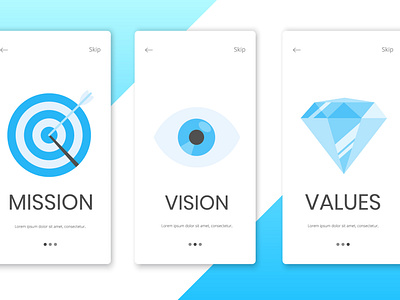 mission vision values web app icon signs