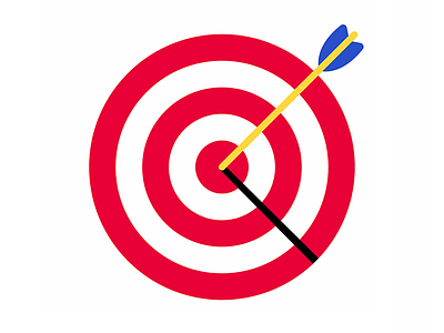 Target Icon Flat Design Style aim arrow blue circle icon red target yellow