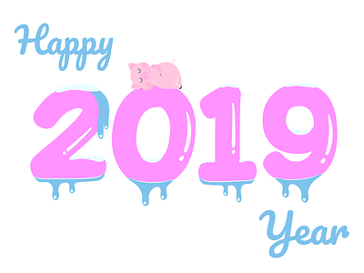 Happy new 2019 year poster