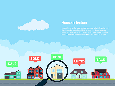 House selection infographic architechture brick building business flat home house household illustration real estate selection