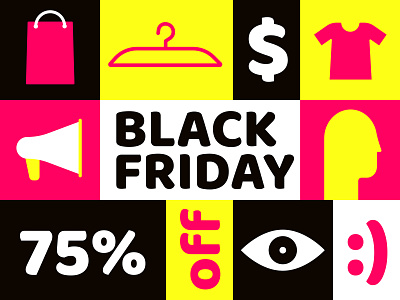 Simple minimal flat black friday sale banner black friday business concept flat illustration man offer offers people red wholesale woman