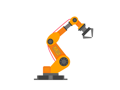 Robotic arm flat style design vector illustration