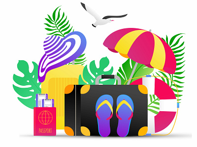 tropical tourist clipart