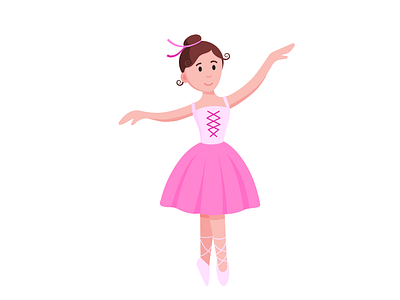 Young beautiful ballerina ballerina beautiful concept dance flat girl illustration people vector woman