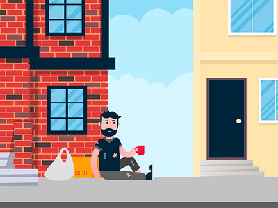 Homeless Man Sitting Down With The Cup And Ask Some Money By Konstantin Mironov On Dribbble Homeless Man Sitting Down With The Cup And Ask Some Money By Konstantin Mironov On Dribbble