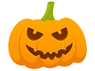 Orange halloween pumpkin face flat ghost halloween holiday orange pumpkin scary