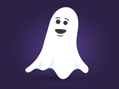 Cute ghost character flat style design