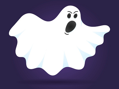 Cute ghost character flat style design vector illustration