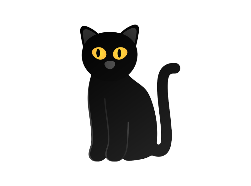 Cute black cat sitting on the ground by Konstantin Mironov on Dribbble