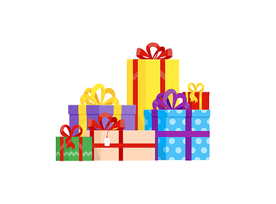 Pile of present gift boxes. anniversary background banner birthday box christmas design flat gift happy holiday icon lot ornament pile present ribbon surprise vector xmas