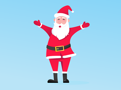 Santa Claus with hat, beard and smiling face