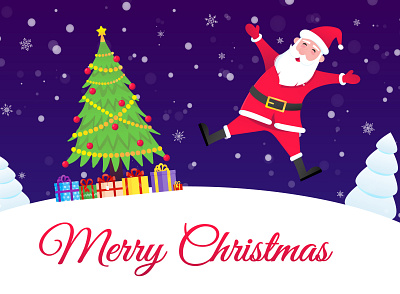 Santa Claus, christmas tree fir flat style design icon sign vect celebration christmas christmas tree fir gift merry santa snow