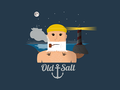 Old Salt fisherman illustration nautical sailor