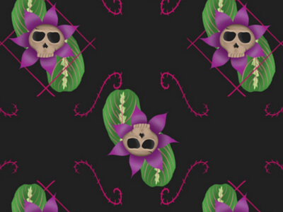 Tropical Skull Seamless Pattern background pattern pattern design seamless pattern skull tropical flower wallpaper