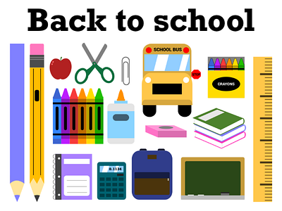 Back to School! - flat vector pack back to school cute design flat graphic design illustration school vector