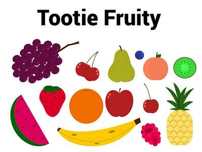 Tootie Fruity flat vector pack aesthetic art cravings delicious flat food fruit fruity graphic design illustration vector