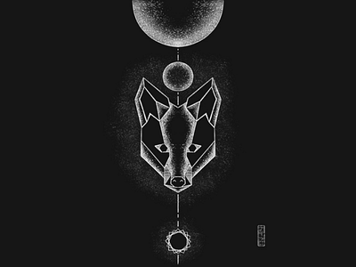 Awakened animal art dark fox geometric graphic design gritty grungy illustration night tattoo