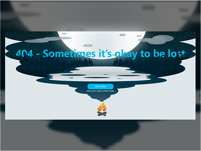 404 Error Page 404 page error fire forest illustration lake moon ui ui ux design ux web design web page