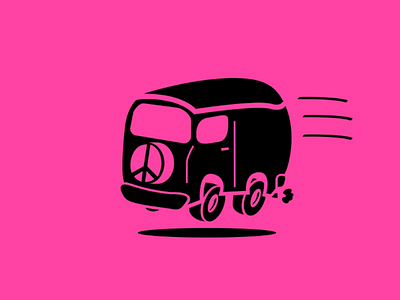 Flying Hippie Bus Icon Version 2