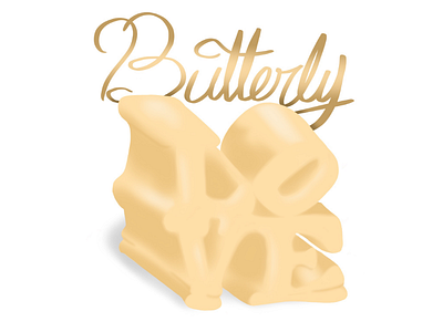 Butterly Love art digital painting graphic design hand lettering illustration typography