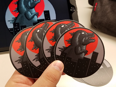 King of Monsters Classic Pixel Art Sticker