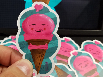 Delish Cone - Art Sticker art design digital painting food ice cream illustration sticker sticker mule