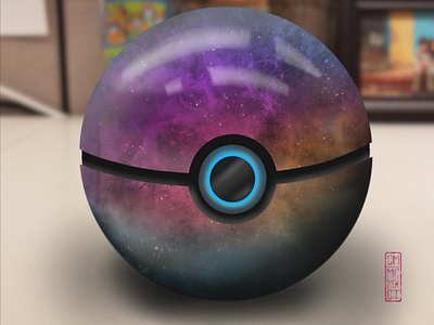 Nebulous Poke'ball art digital painting photorealism pokeball pokemon