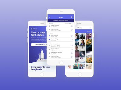 SkySpace, a cloud storage platform cloud storage mobile app design ux uxui